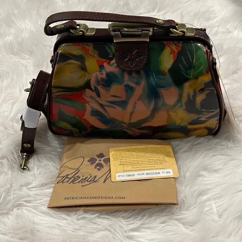 PATRICIA Nash Winter Bloom Gracchi Leather Satchel